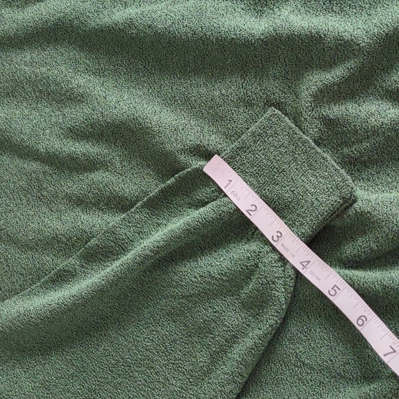 Jhane Barnes Large Green Wool Blend Long Sleeve Polo Shirt - Picture 6 of 11